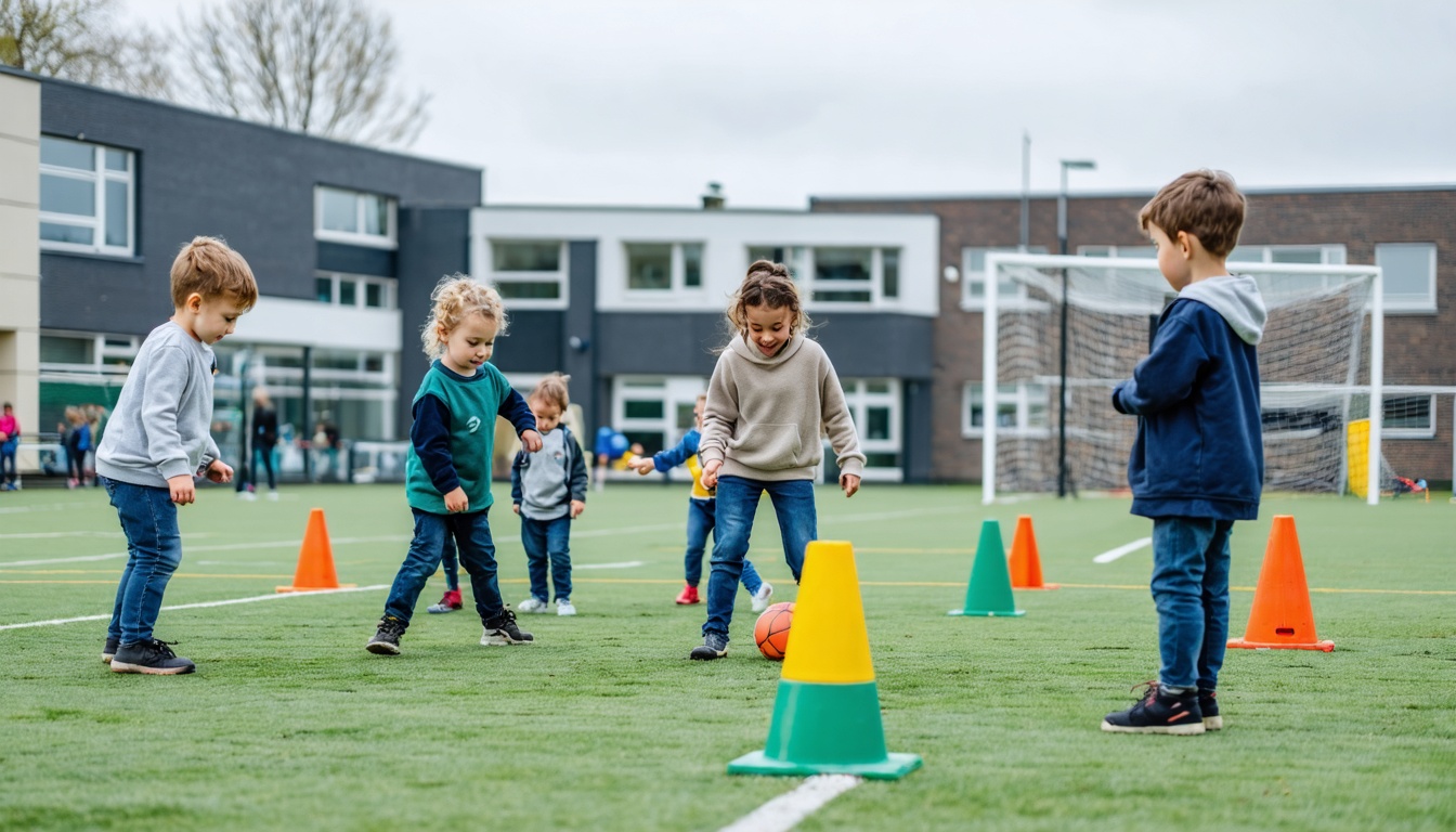Kinderen die via het Schoolsport Plus Programma extra sporttraining krijgen en kennismaken met lokale sportverenigingen